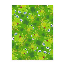 Cute Frog Patterned Postcard