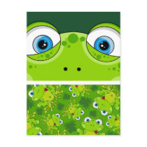 Cute Frog Patterned Postcard