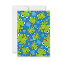 Cute Frog Patterned RSVP Card Personalized Announcements