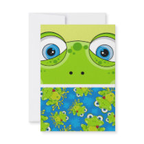 Cute Frog Patterned RSVP Card Announcements