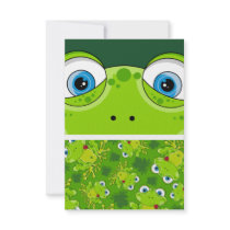 Cute Frog Patterned RSVP Card Personalized Announcements