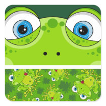 Cute Frog Patterned Sticker