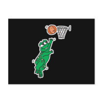 cute frog playing basketball post cards