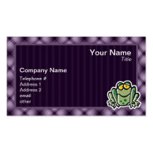 Cute Frog; Purple Business Card Template