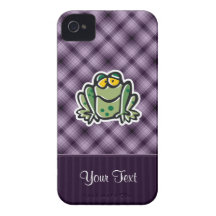 Cute Frog; Purple Case-Mate iPhone 4 Cases
