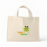 Cute Frog "Think Green" Tote Bag