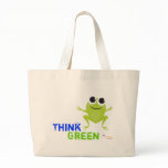 Cute Frog "Think Green" Tote Bag