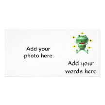 Cute Frog with Flies Personalised Photo Card