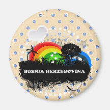 Cute Fruity Bosnia Herzegovina Fridge Magnet