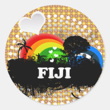 Cute Fruity Fiji Round Stickers