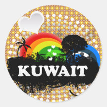 Cute Fruity Kuwait Round Sticker