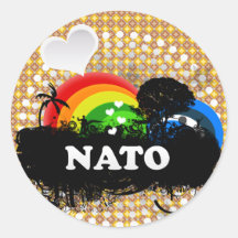 Cute Fruity Nato Round Stickers