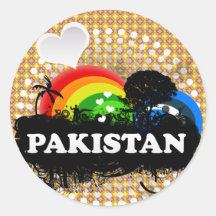 Cute Fruity Pakistan Round Sticker