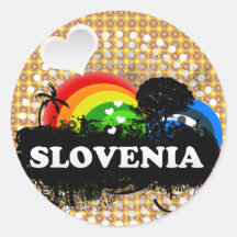 Cute Fruity Slovenia Round Sticker