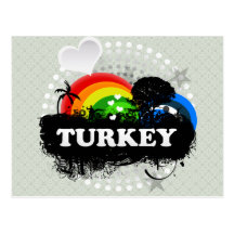 Cute Fruity Turkey Postcard