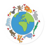 Cute Fun Cartoon Animals Of The World Earth