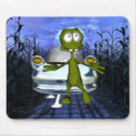Cute funny Alien In Cornfield 1 mousepads