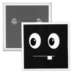 Cute funny black monster face cartoon buttons