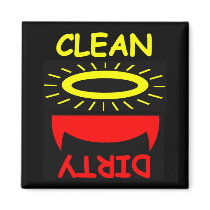 Cute Funny Clean Dirty Dishwasher Magnet