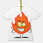 cute funny flame cartoon character christmas ornaments