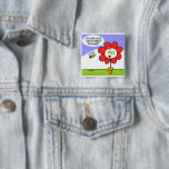 Cute Funny Honey Bee & Flower Button