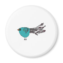 cute funny little peacock magnet