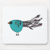 cute funny little peacock mouse mat