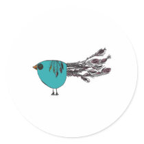 cute funny little peacock stickers