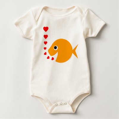 Cute Funny Love Goldfish Cartoon Infant Onsies Shirt