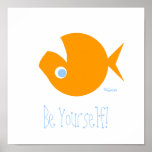 Cute Funny Nonconformist Goldfish Poster posters