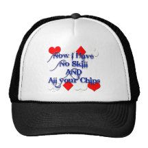 Cute Funny Poker Player has all your chips! Hat