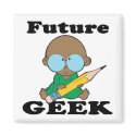 cute future geek black baby magnets