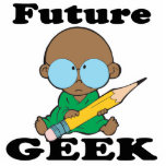 cute future geek black baby photo sculptures