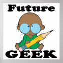 cute future geek black baby posters