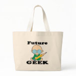 cute future geek white baby tote bag