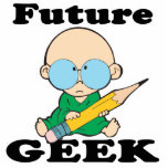 cute future geek white baby photo sculptures