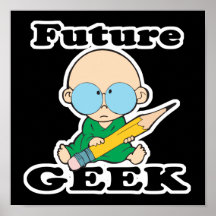 cute future geek white baby print