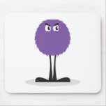 cute fuzzy purple monster mouse mat