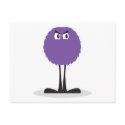 cute fuzzy purple monster postcards