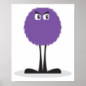 cute fuzzy purple monster posters