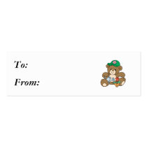 Cute Gardener Bear and Tulip Business Card Template