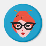 Cute Geek Girl Fridge Magnets