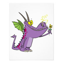 cute gentle dragon cartoon personalized announcements