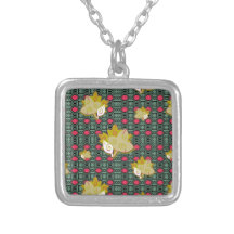 Cute Geometric Leaf Pattern Personalized Necklace