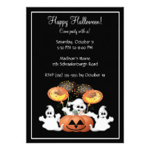 Cute Ghost Halloween Party Invitation