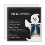 Cute Ghost with Candy Halloween Party Invitations