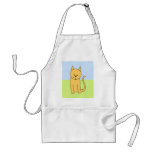 Cute Ginger Cat. Animal cartoon drawing. Custom aprons