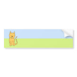 Cute Ginger Cat. Animal cartoon drawing. Custom bumper stickers