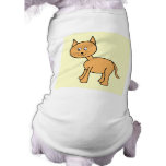 Cute Ginger Cat Cartoon. Cream Background. Custom pet clothing