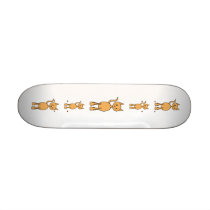 Cute Ginger Cat. Orange Cat Cartoon. Skateboards